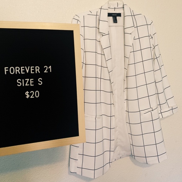 Forever 21 Jackets & Blazers - Forever 21 grid print blazer